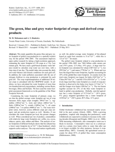 The green, blue and grey water footprint of crops and derived crop