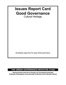 Good Governance Issues Report Card