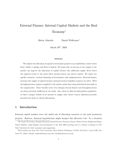 External Finance, Internal Capital Markets and the Real Economy∗