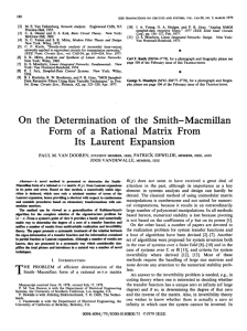 On the determination of a Smith-MacMillan form of a rational matrix