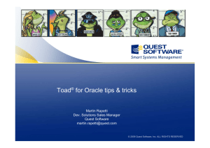 Toad® for Oracle tips & tricks