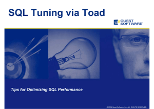 SQL Tuning via Toad