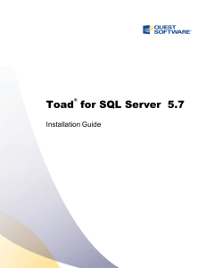 Toad for SQL Server Installation Guide