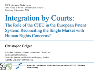 The Role of the CJEU in the European Patent System