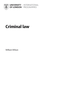 Criminal law - University of London International Programmes