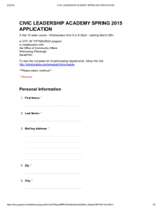 civic leadership academy spring 2015 application