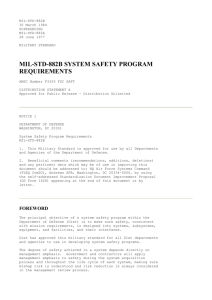 MIL-STD-882B SYSTEM SAFETY PROGRAM REQUIREMENTS