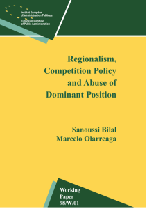 Regionalism, Competition Policy and Abuse of Dominant Position