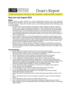 Dean's Report - College of The Arts