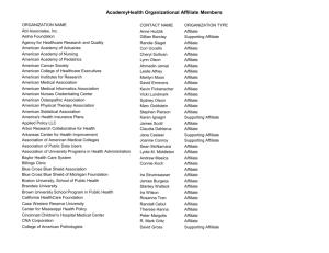 AcademyHealth Organizational Affiliate Members