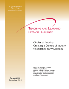 Project #206 - Circles of Inquiry: Creating a Culture of Inquiry to