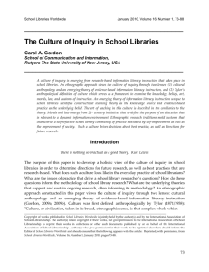 The Culture of Inquiry in School Libraries