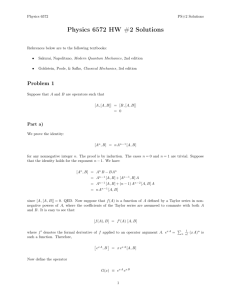 Physics 6572 HW #2 Solutions