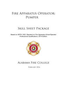 Fire Apparatus Operator Pumper Skill Sheets | Alabama Fire College
