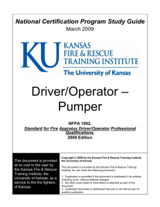 Driver/Operator – Pumper - Professional & Continuing Education