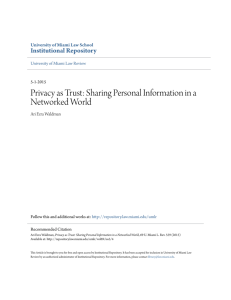 Privacy as Trust: Sharing Personal Information in
