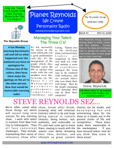 Planet Reynolds- Managing Your Talent