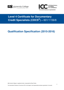 Qualification Specification (2015-2016) Level 4 Certificate