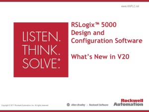 RSLogix 5000 V20 Preview Expanded Scalability