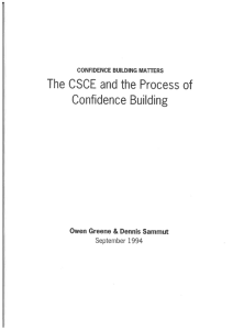 No. 2 The CSCE and the Process of Confidence Building