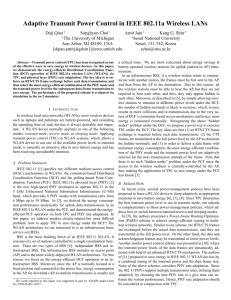 Adaptive Transmit Power Control in IEEE 802.11a Wireless LANs