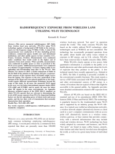 Paper RADIOFREQUENCY EXPOSURE FROM WIRELESS LANS