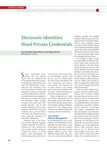 Electronic Identities Need Private Credentials