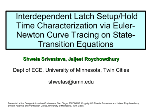 Interdependent Latch Setup/Hold Time Characterization via Euler
