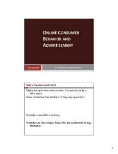 Topic 4: Online Consumer Behavior and Advertisement
