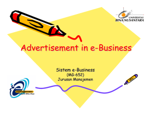 Advertisement in e-Business Advertisement in e
