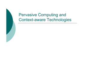 Pervasive Computing  - Agent and Pervasive Computing Group