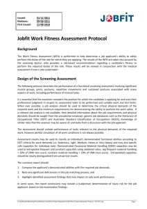 Jobfit Work Fitness Assessment Protocol