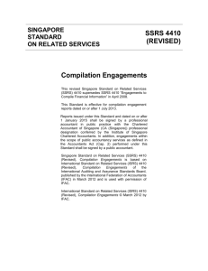 SSRS 4410, Compilation Engagements - Institute of Certified Public