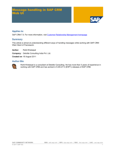 Message handling in SAP CRM Web UI