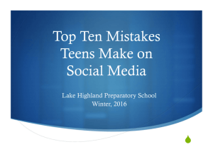 Top Ten Mistakes Teens Make on Social Media