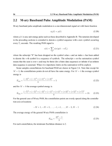2.2 M-ary Baseband Pulse Amplitude Modulation (PAM)