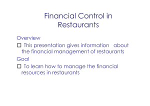 Financial Control in Restaurants