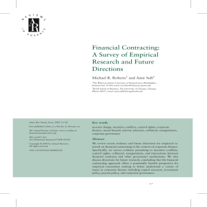 Financial Contracting - Risk Policy and Regulation