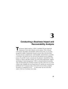 Conducting a Business Impact and