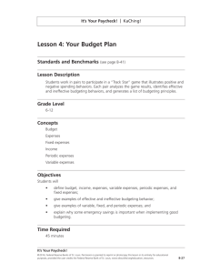 KaChing! | Lesson 4: Your Budget Plan