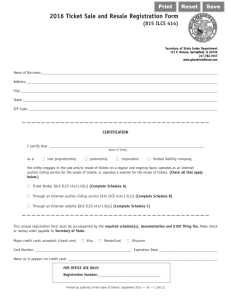 Ticket Sale and Resale Registration Form