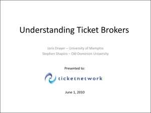 'Understanding Ticket Brokers' report!