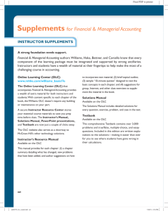 Supplements for Financial & Managerial Accounting