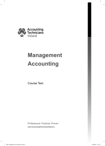 Management Accounting - Accounting Technicians Ireland