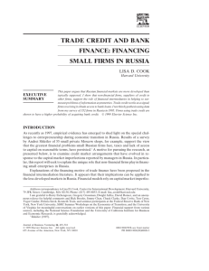 TRADE CREDIT AND BANK FINANCE: FINANCING SMALL FIRMS