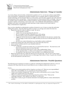 Administrator Interview: Things to Consider Administrator Interview