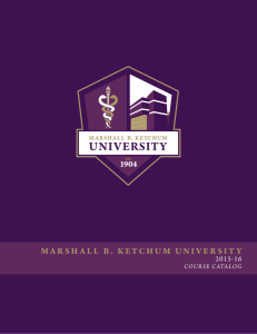 MBKU's 2015-16 Catalog - Marshall B. Ketchum University
