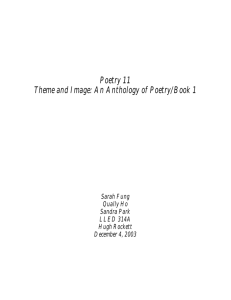 Poetry 11 Theme and Image: An Anthology of