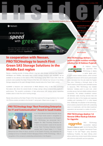 In cooperation with Nexsan, PRO TECHnology to launch First Green