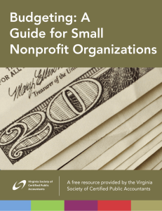 Budgeting: A Guide for Small Nonprofit Organizations